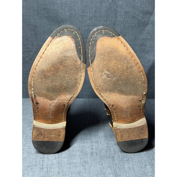 John Varvatos NYC Back Zip Brown Wood Leather Ankle Boots Size 10M Distressed main image 10